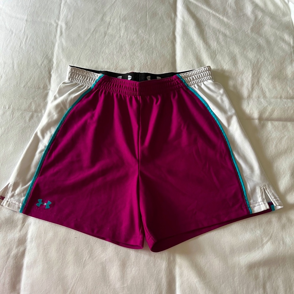 Under Armour Maroon and White Athletic Shorts